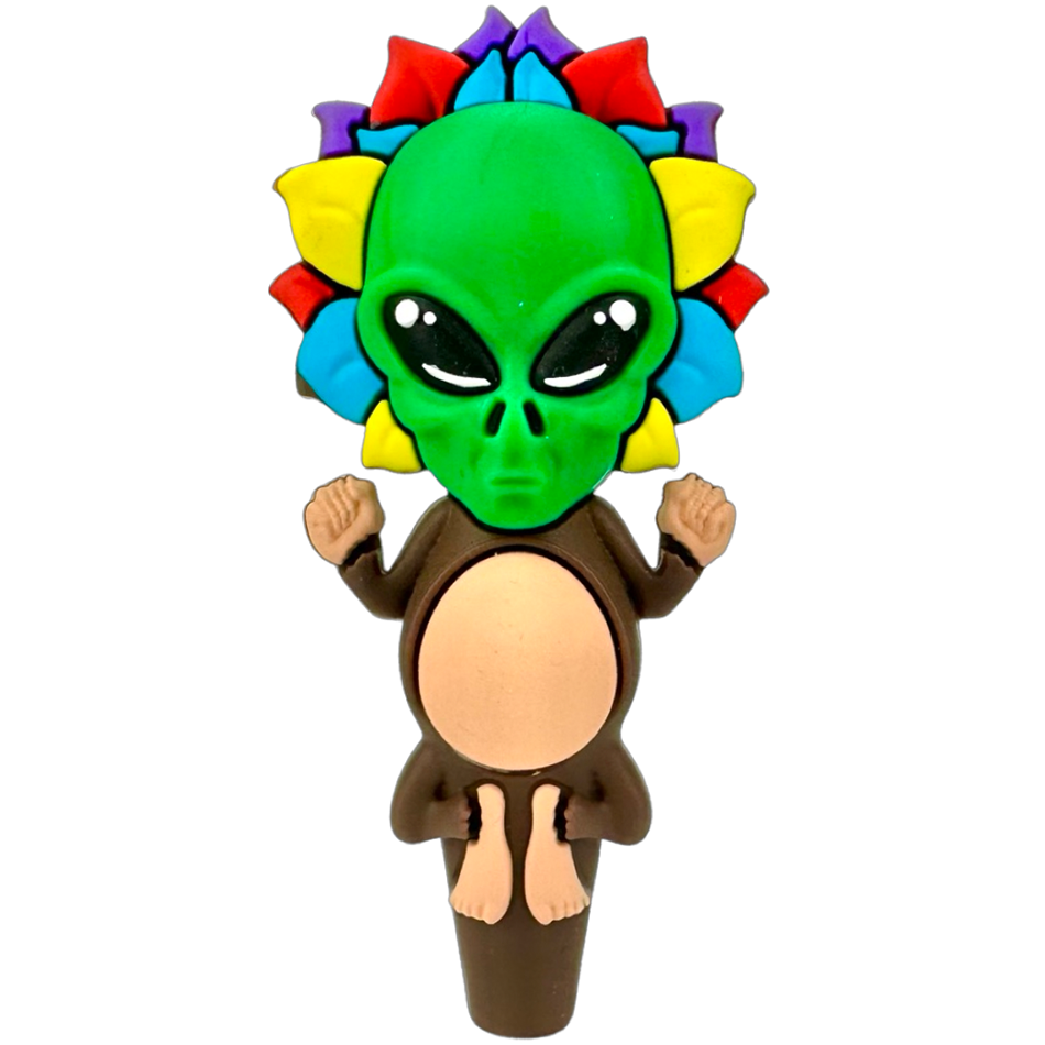4" AFM Alien Silicone Screen Bowl Hand Pipe - Discreet Smoker