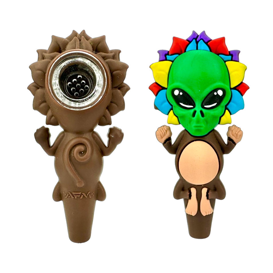 4" AFM Alien Silicone Screen Bowl Hand Pipe - Discreet Smoker
