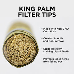 King Palm King Size Natural Pre Roll Palm Leaf Tubes - 25 Pack