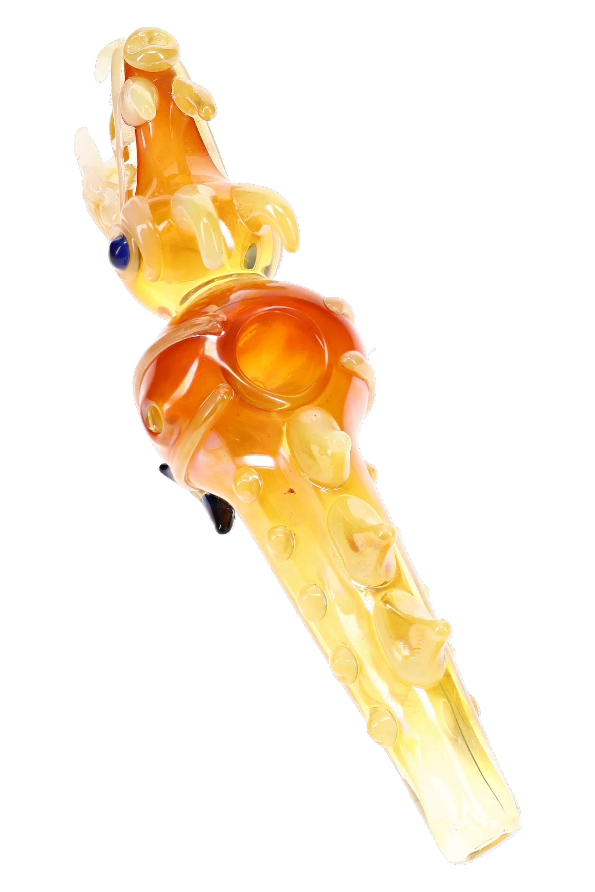 Gold Fumed Dragon Glass Pipe “Fire Hoard” – 8″ – Assorted - Discreet Smoker