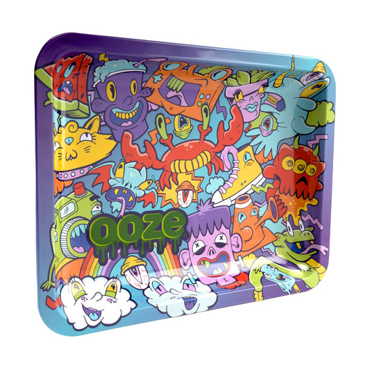 Ooze Medium Metal Rolling Tray – Limited Edition Hype Engine - Discreet Smoker