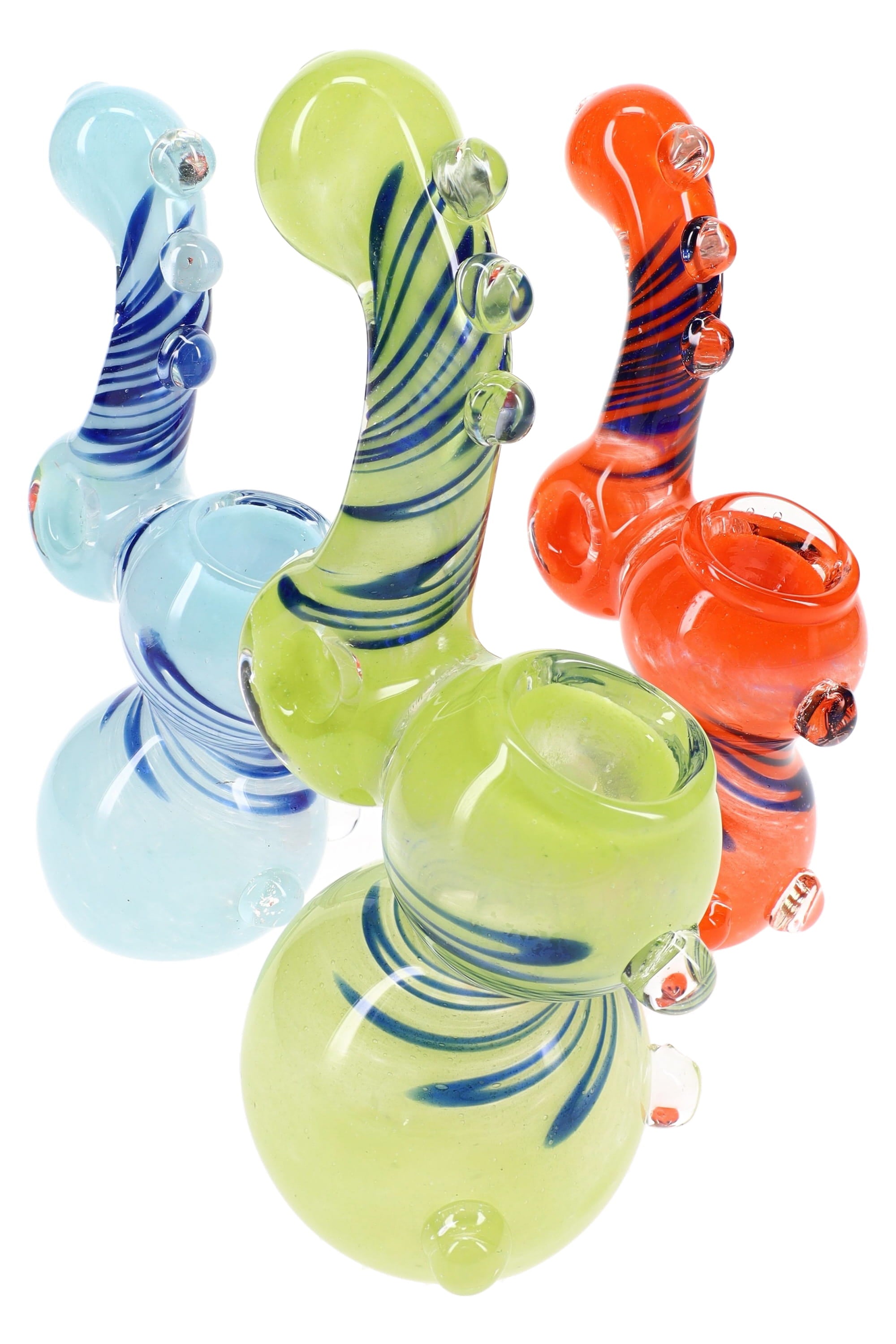 Donut Hole Frit Glass Sherlock Bubbler “Glaze Gazer” – 5½″ – Assorted Colors - Discreet Smoker