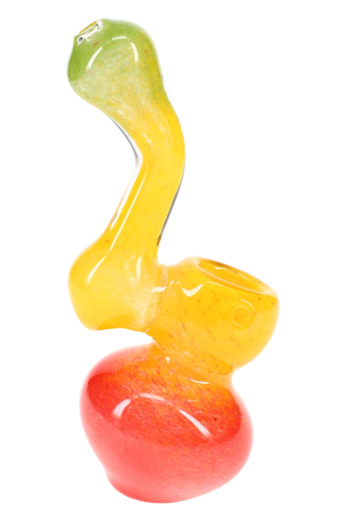 Rasta Frit Sherlock Glass Bubbler “Sunset Sway” – 5½″ - Discreet Smoker