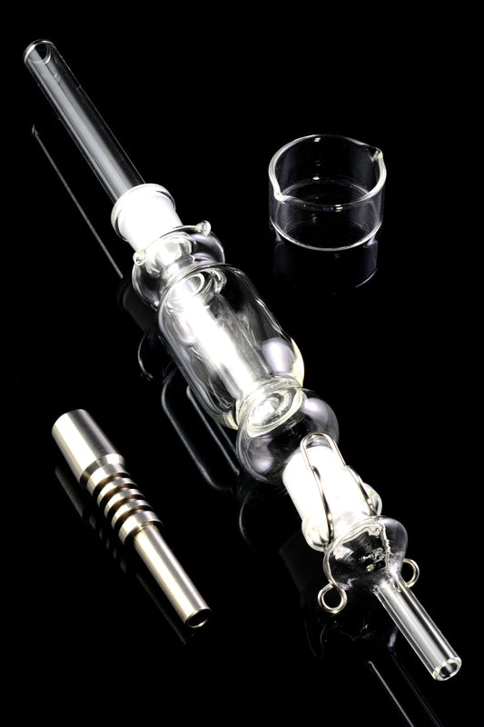 Glass Dab Straw Kit “Titan Trail” – 14.5 mm Female – Titanium Tip – 11½″ - Discreet Smoker