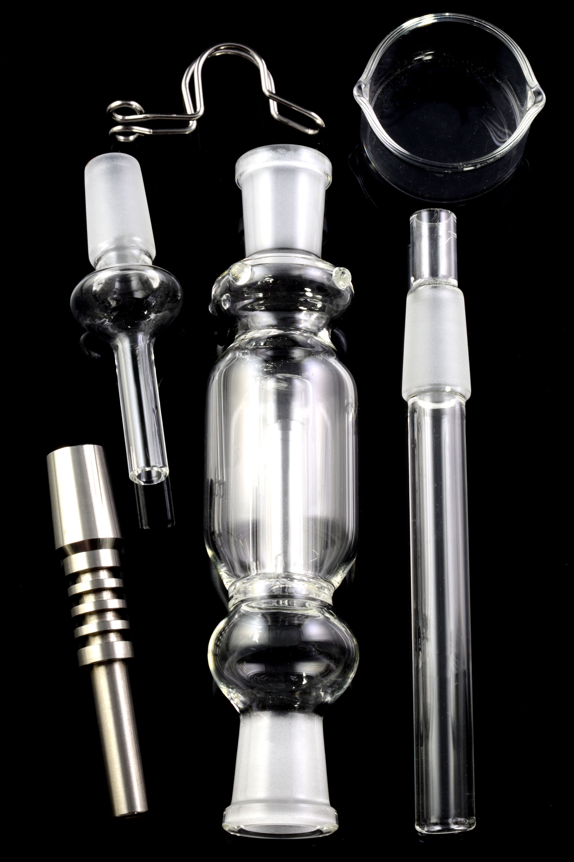 Glass Dab Straw Kit “Titan Trail” – 14.5 mm Female – Titanium Tip – 11½″ - Discreet Smoker