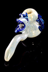 Silver-Fumed Spiky Monster Glass Hammer Bubbler “Reef Beast” – 8″