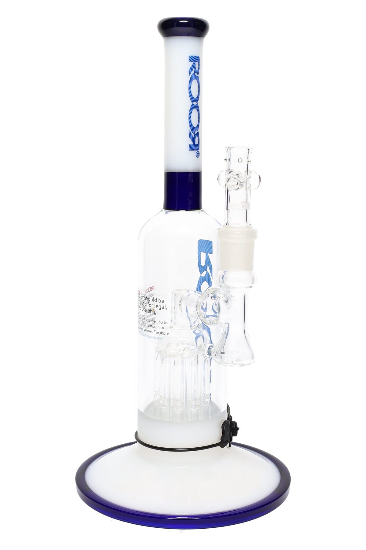 RooR Tech 12″ Multicolor Stemless Bubbler – Ten-Arm Tree Perc – 18.8 mm - Discreet Smoker
