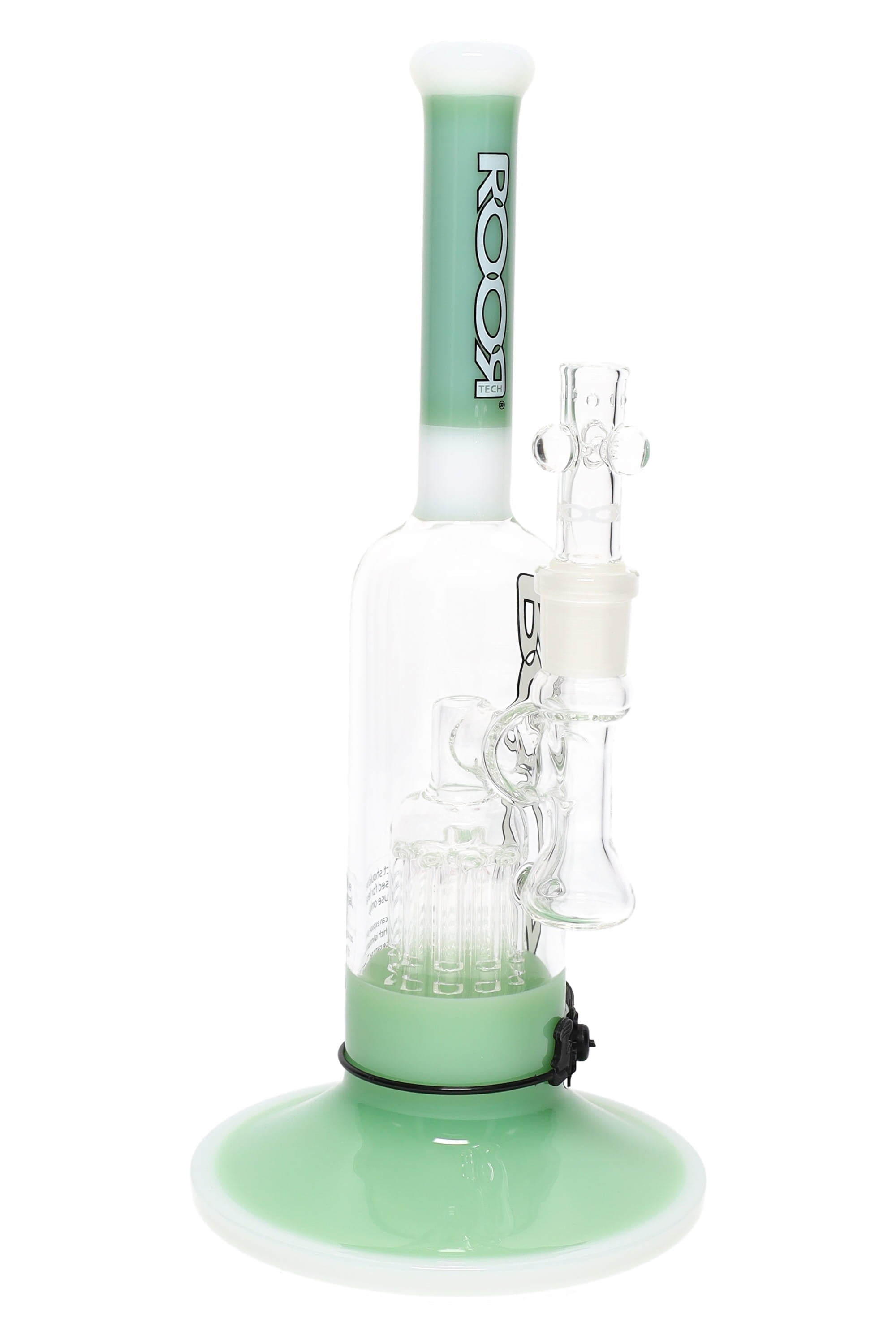 RooR Tech 12″ Multicolor Stemless Bubbler – Ten-Arm Tree Perc – 18.8 mm - Discreet Smoker