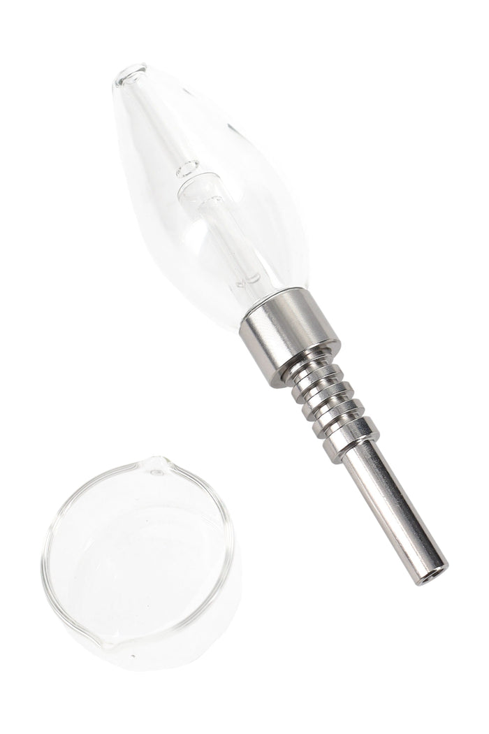 Glass Bulb Dab Straw “Mini Capsule” – 5½″, Clear