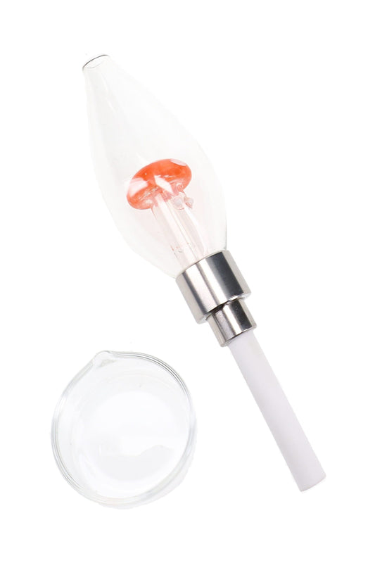 Glass Bulb Mushroom Dab Straw “Shroom Bulb” – 5″ – Assorted - Discreet Smoker