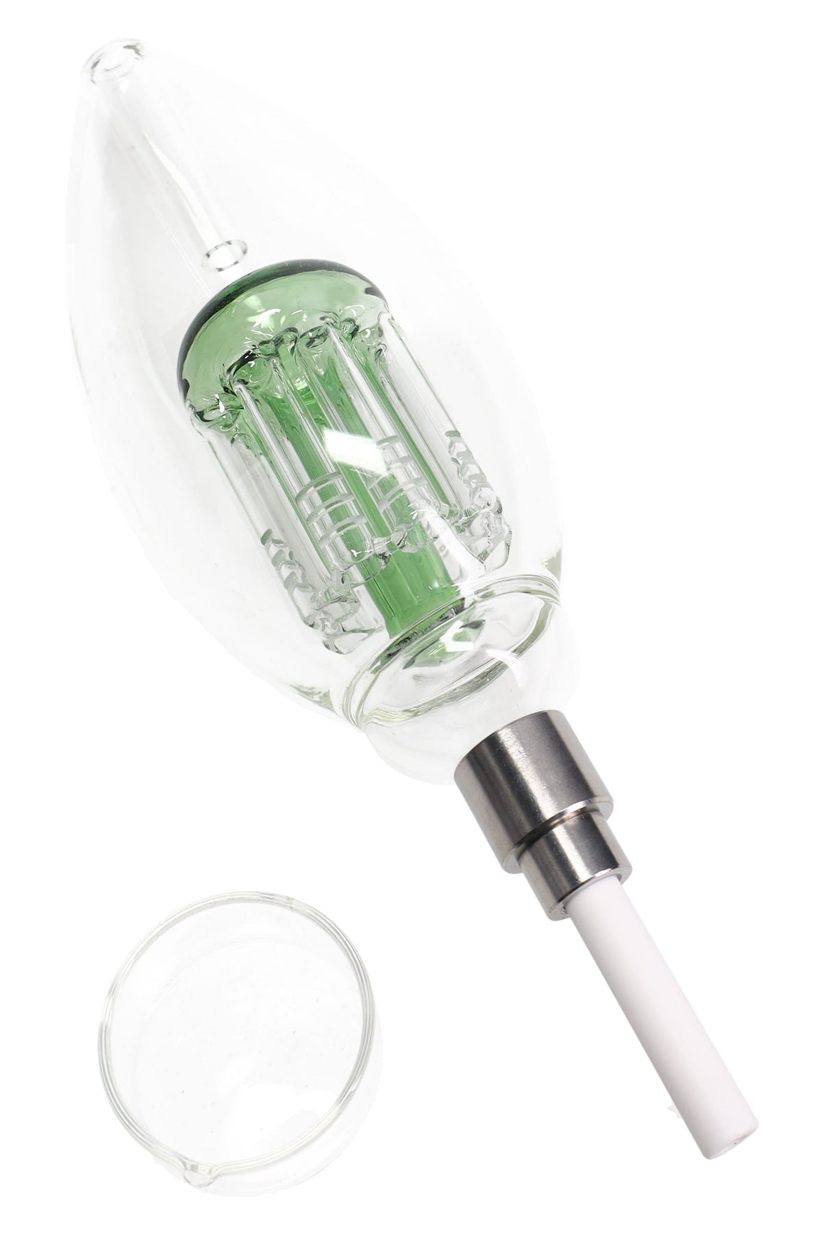 Glass Light Bulb Dab Straw Kit “Glow Core” – Tree Perc – 8″ - Discreet Smoker