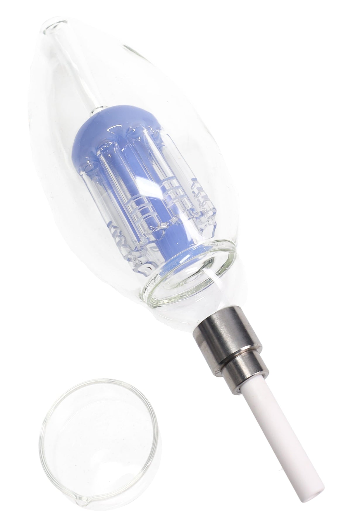 Glass Light Bulb Dab Straw Kit “Glow Core” – Tree Perc – 8″ - Discreet Smoker