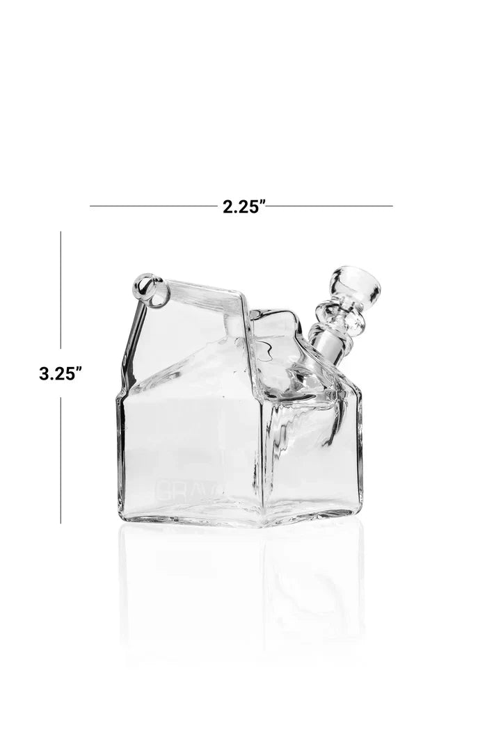 GRAV Clear Milk Carton Pocket Bubbler – 3.25″