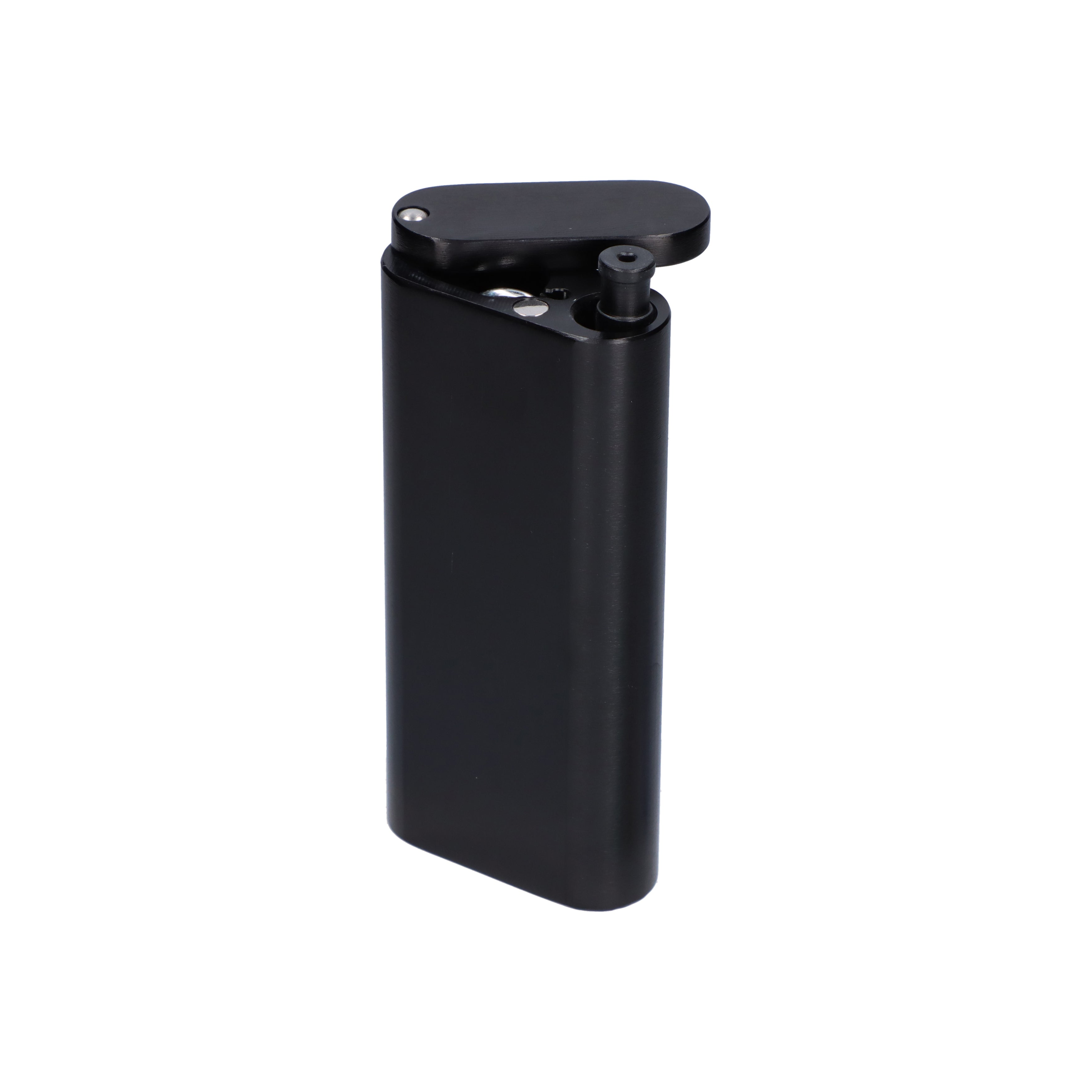 Sleek Black Aluminum Dugout with One-Hitter - Discreet Smoker