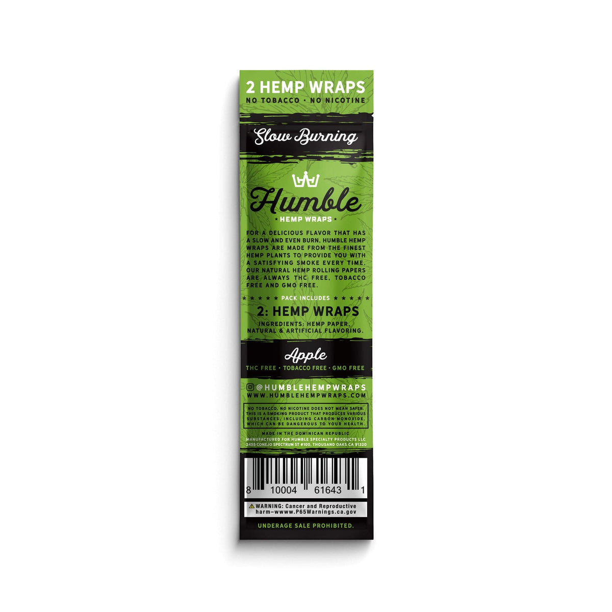 Humble Hemp Wraps - Apple - 25 Pack - Discreet Smoker