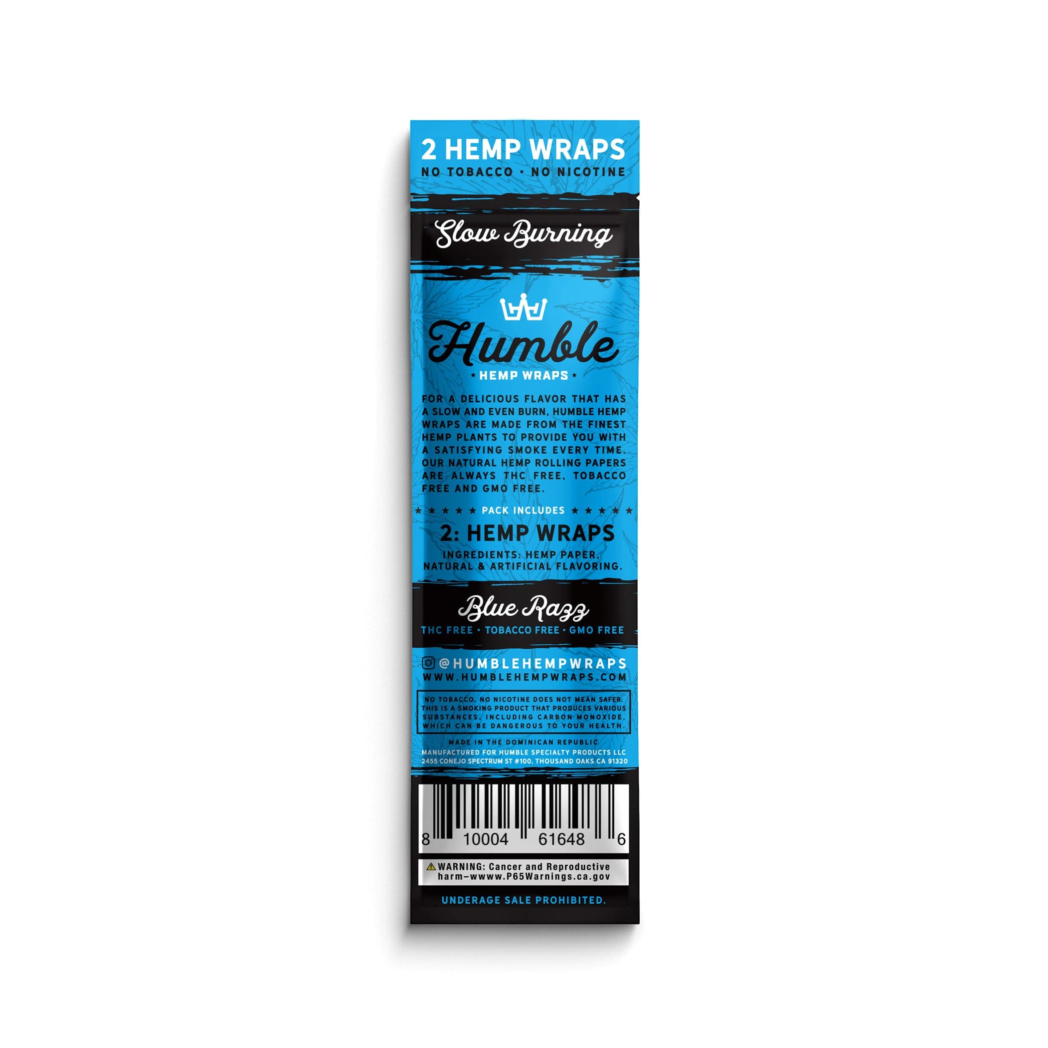 Humble Hemp Wraps - Blue Razz - 25 Pack - Discreet Smoker