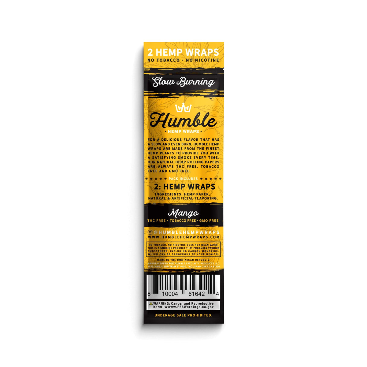 Humble Hemp Wraps - Mango - 25 Pack - Discreet Smoker