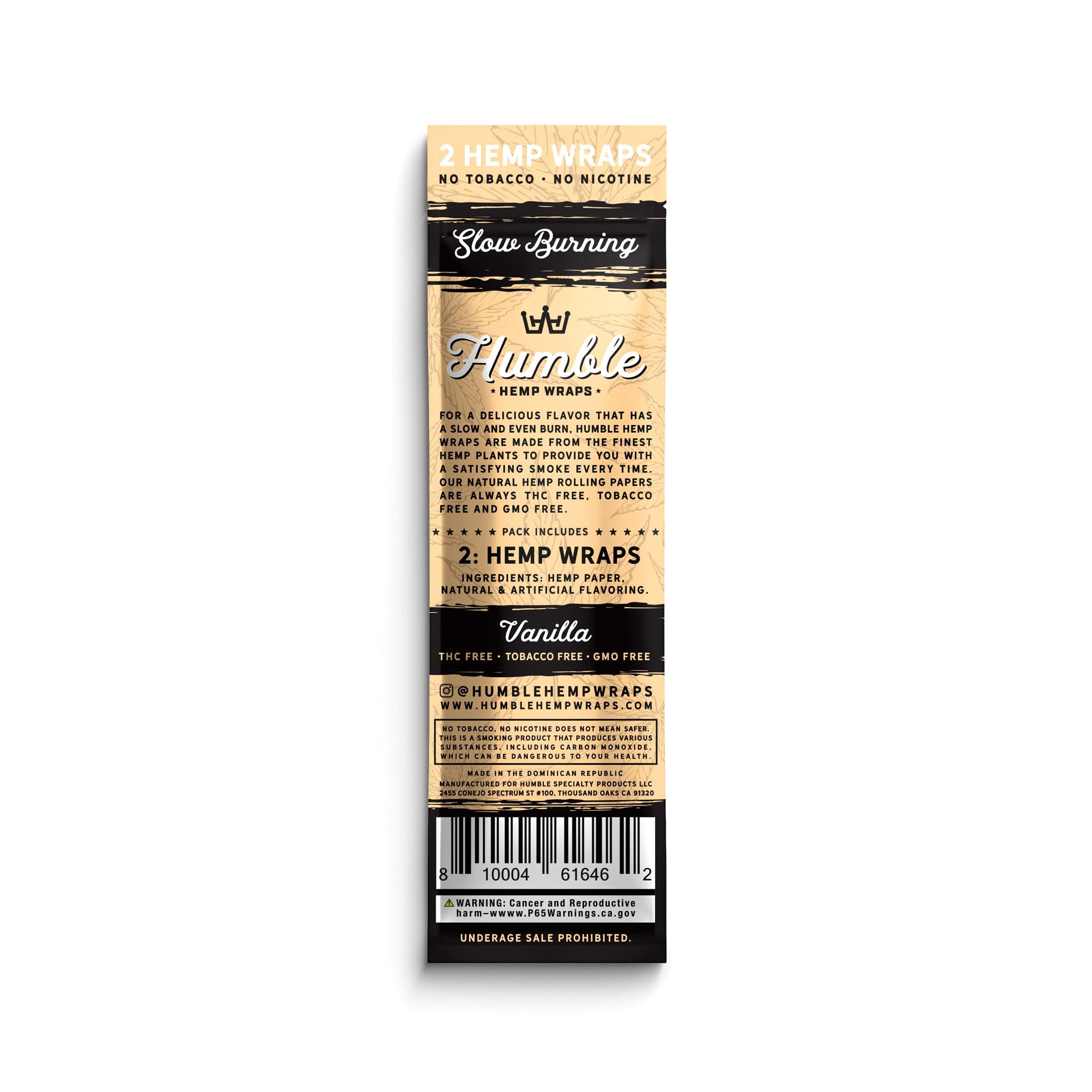 Humble Hemp Wraps - Vanilla - 25 Pack - Discreet Smoker