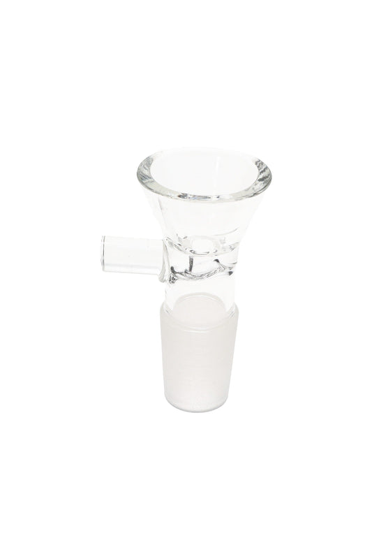 Clear Glass on Glass Bowl “Quick Pull” – 18.8 mm Male – Side Handle