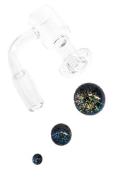 Quartz 14.5 mm Male Terp Slurper Banger – 2 mm – Dichro Beads – Assorted Colors - Discreet Smoker