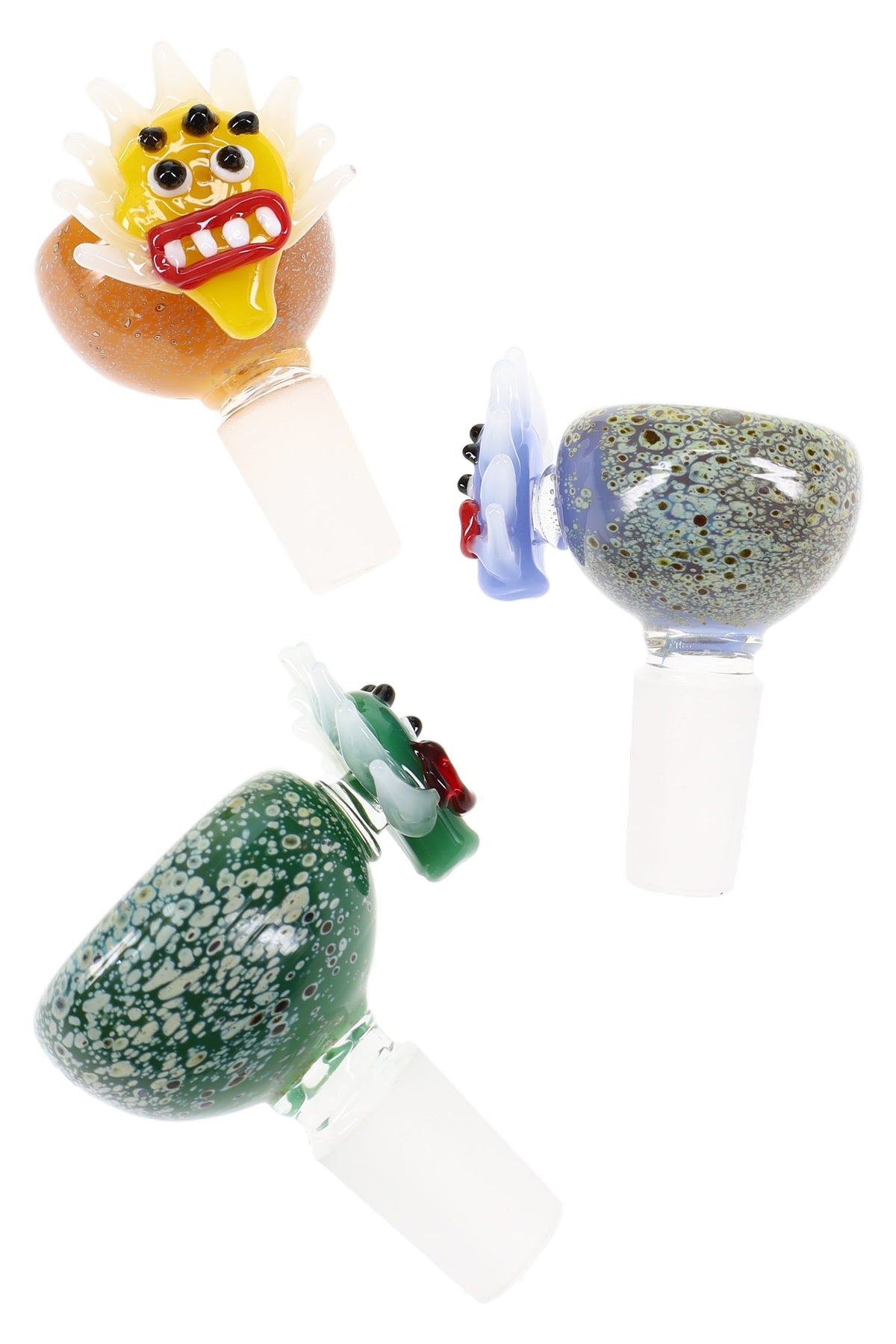 14.5 mm Male Colorful Glass Bowl “Character Pack” – Assorted - Discreet Smoker