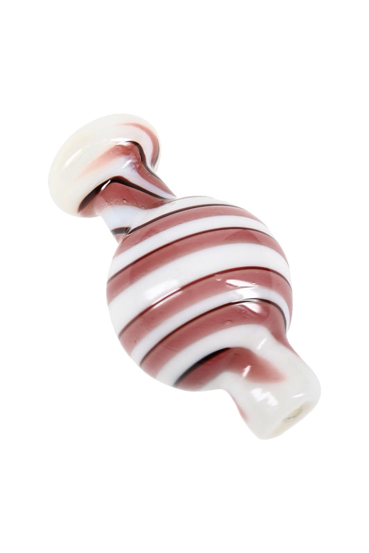 White Spiral Stripe Glass Carb Cap – Blue/Plum