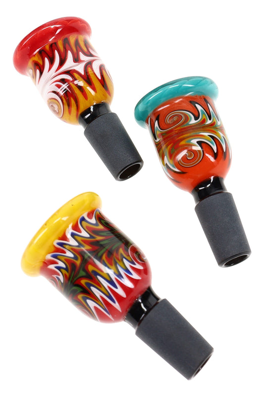 Reverse Black Glass 14.5 mm Male Bowl “Color Pop” – Assorted Colors