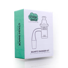 Quartz Banger Set with Spinning Carb Cap and Terp Pearls - Discreet Smoker