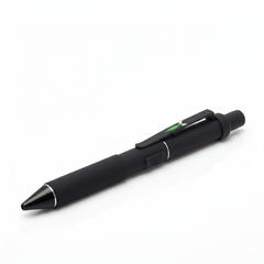 Black pen with a clip on a white background