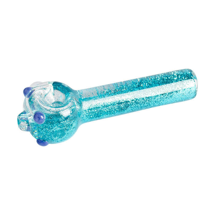 Red Eye Glass 4.5" Sparkle Liquid Glass Pipe, Blue