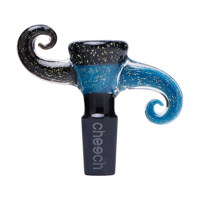 Cheech Glass 2" 14mm Dichro Horns Up and Down, Blue
