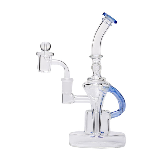 Human Grade Dualing Recycler Glass Rig Water Pipe - Discreet Smoker