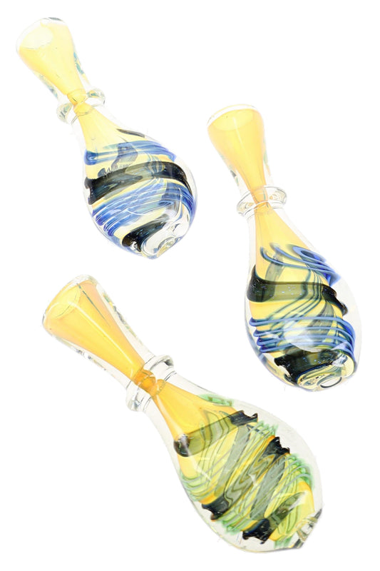 Color-Changing Dichro Spiral Glass Chillum “Ribbon Pop” – 3″ – Assorted Colors - Discreet Smoker