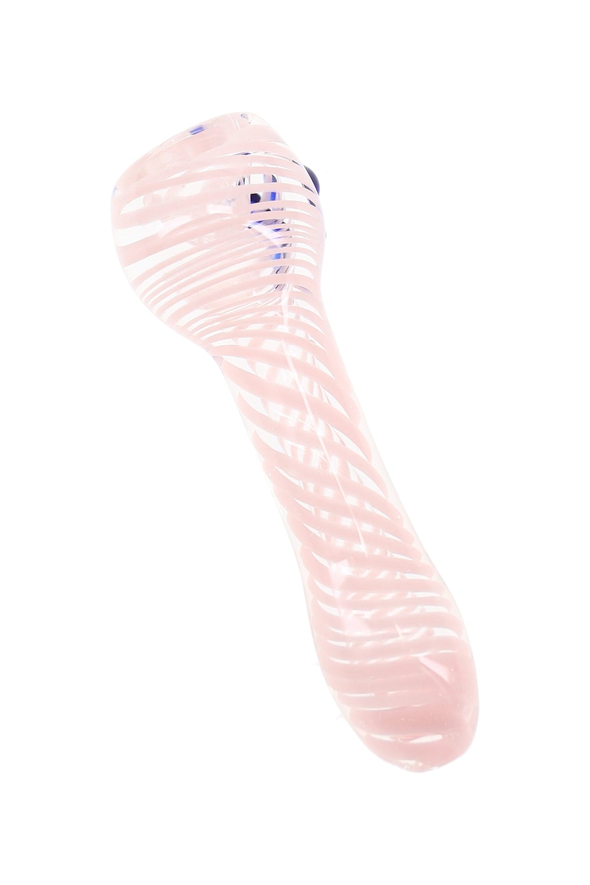 Clear Swirl-Striped Glass Chillum “Pocket Cyclone” – 3″ – Assorted Colors