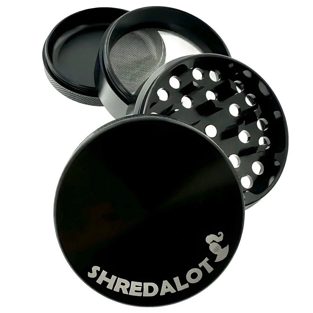 Sir Shredalot 4 Piece Metal Herb Grinder - 63mm - Discreet Smoker