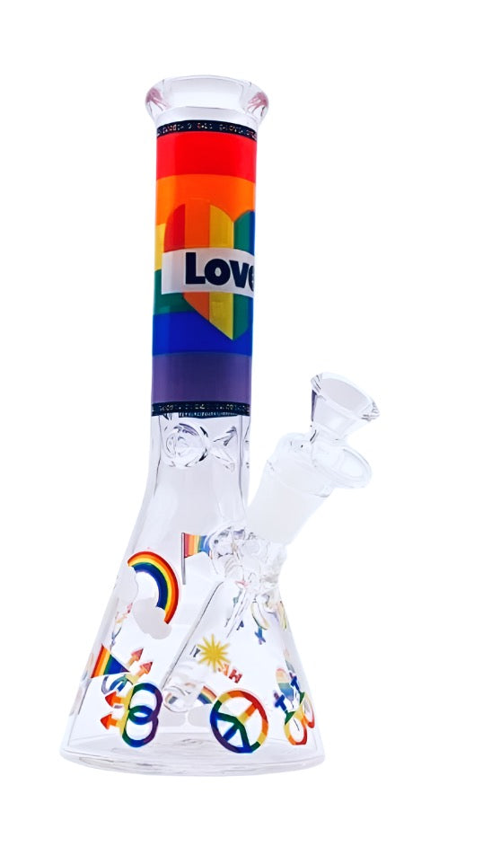 Uniqsmokes 10inch Glass Rainbow Pride Bong