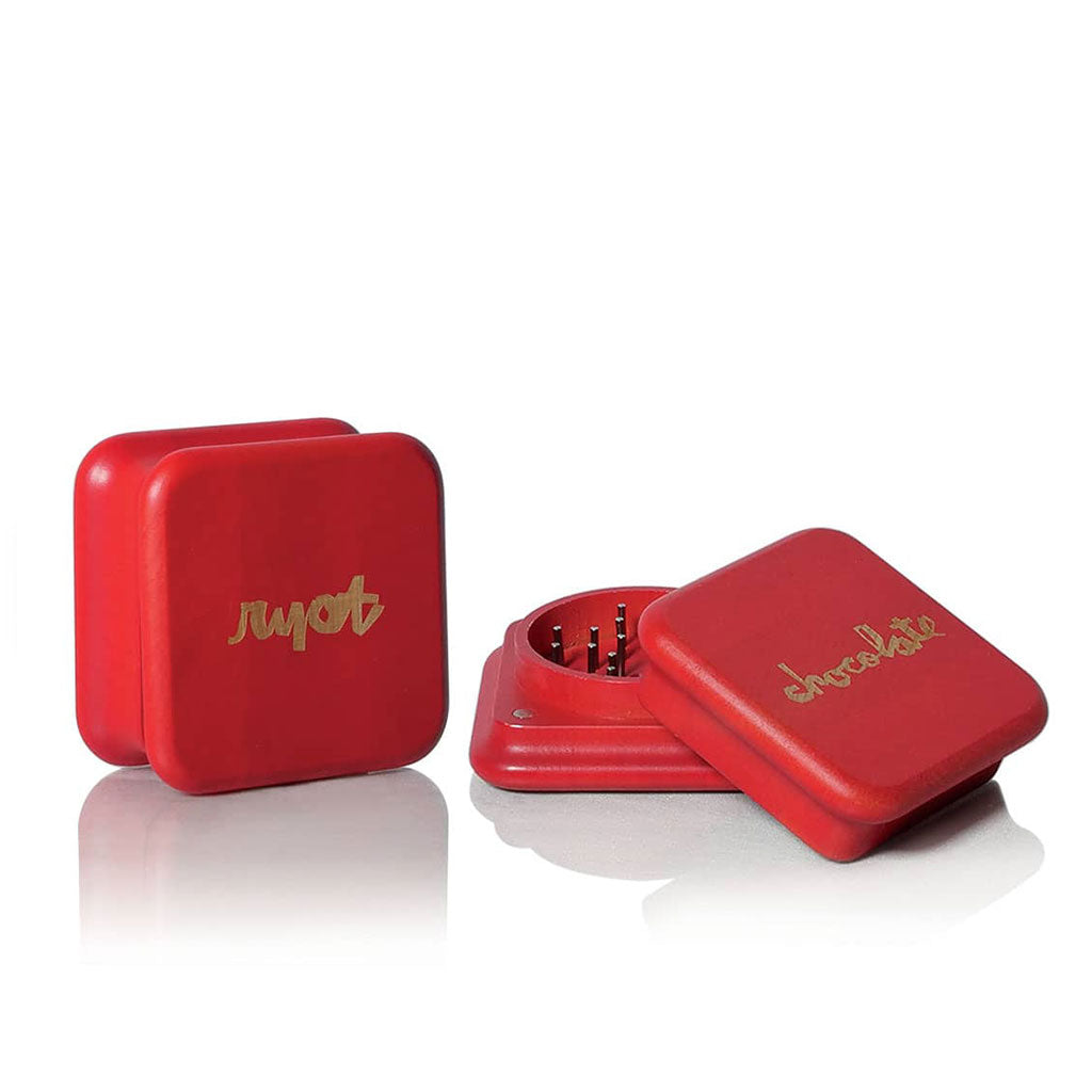 CHOCOLATE X RYOT 2PC RED MAPLE GRINDER - Discreet Smoker
