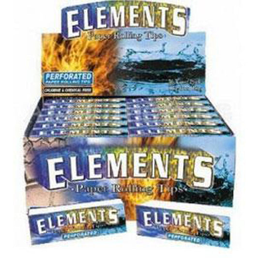 50pk Elements Perforated Paper Rolling Tips Display (50 Tips Per Pack) - Discreet Smoker