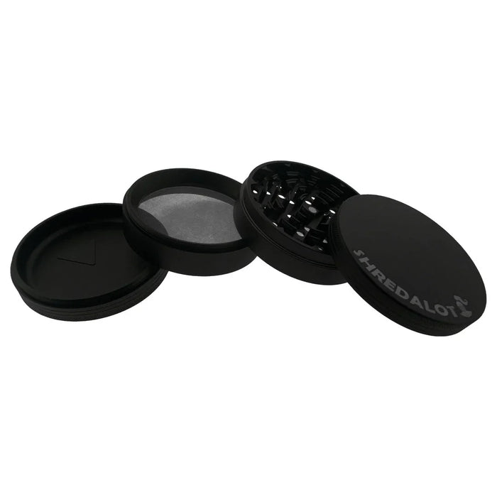 Sir Shredalot 4 Piece Metal Herb Grinder - 100mm, Black