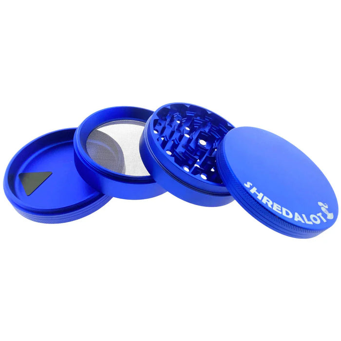 Sir Shredalot 4 Piece Metal Herb Grinder - 100mm, Blue