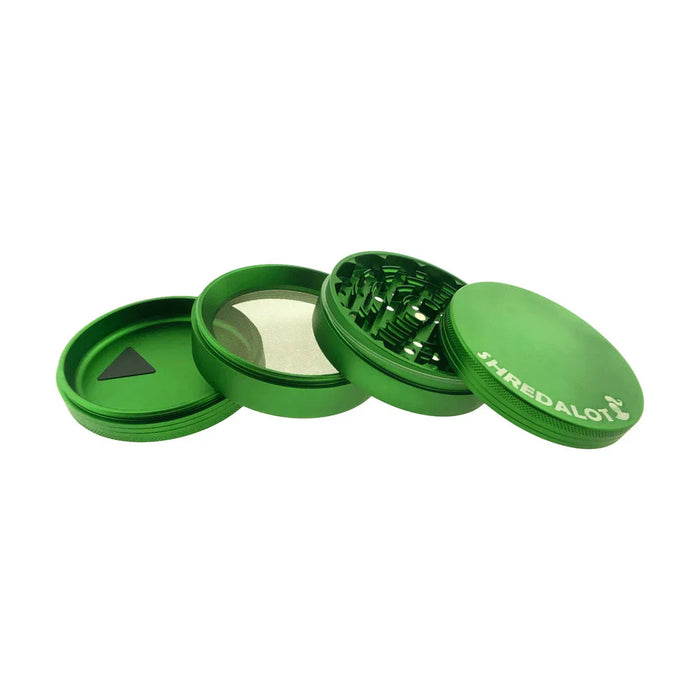 Sir Shredalot 4 Piece Metal Herb Grinder - 100mm, Green