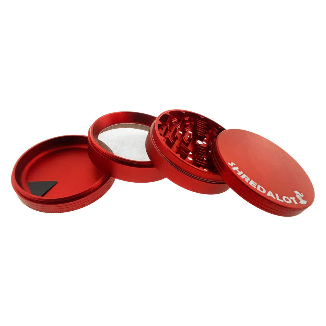 Sir Shredalot 4 Piece Metal Herb Grinder - 100mm - Discreet Smoker