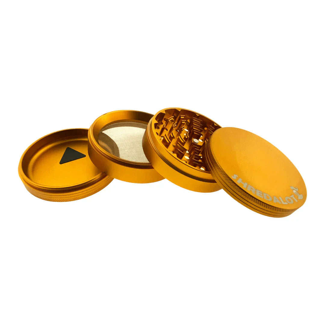 Sir Shredalot 4 Piece Metal Herb Grinder - 100mm - Discreet Smoker