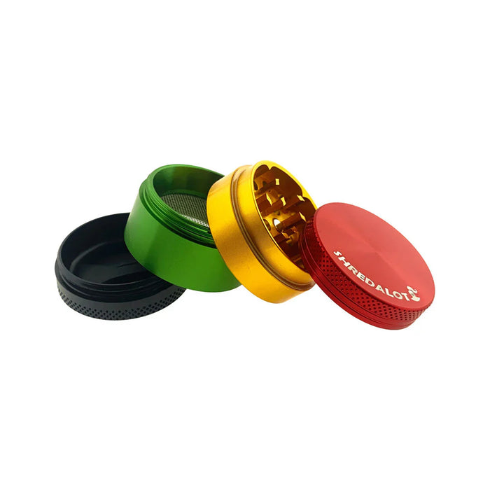 Sir Shredalot 4 Piece Metal Herb Grinder - 40mm, Rasta