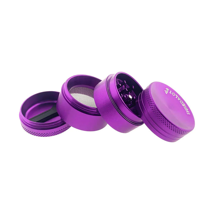 Sir Shredalot 4 Piece Curve Top Metal Herb Grinder - 40mm, Purple