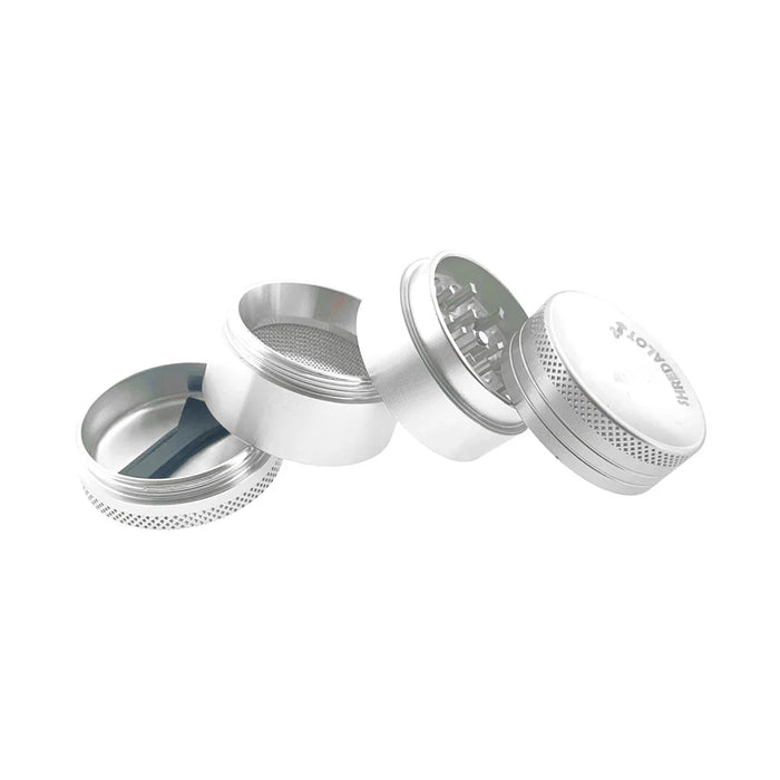 Sir Shredalot 4 Piece Curve Top Metal Herb Grinder - 40mm, Silver