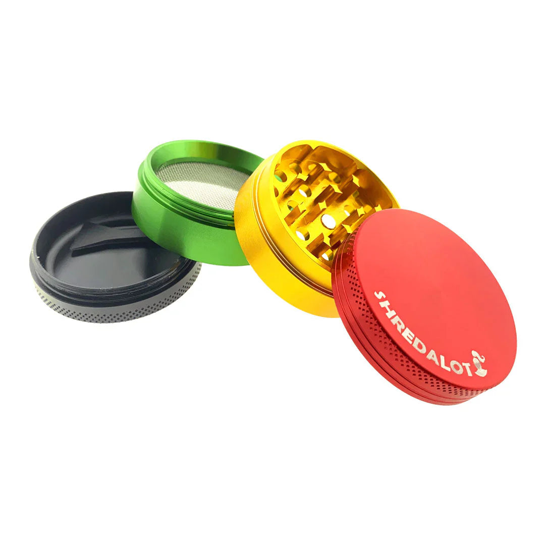 Sir Shredalot Color 4-Piece Metal Herb Grinder - 50mm - Discreet Smoker