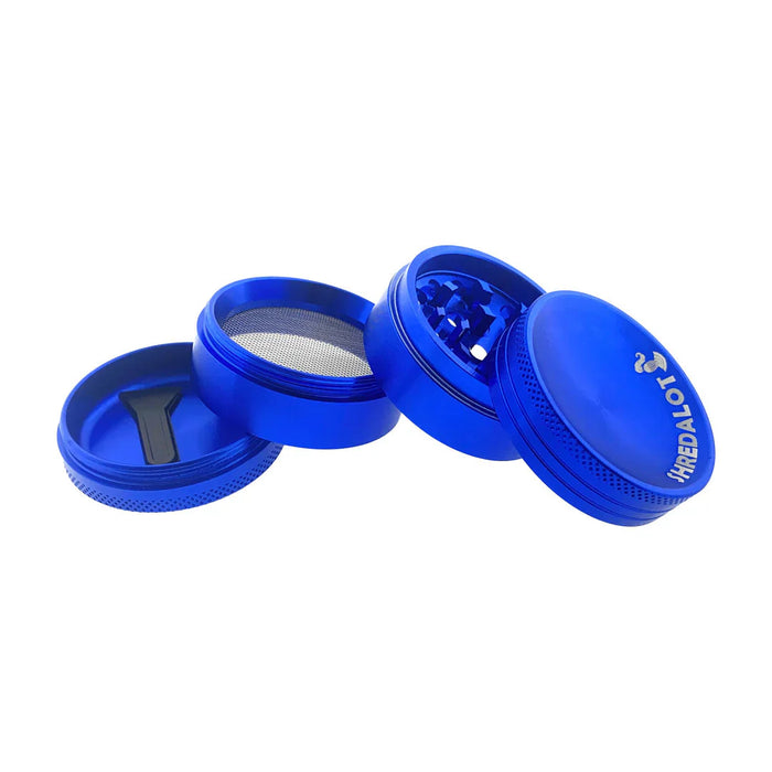 Sir Shredalot 4 Piece Curve Top Metal Herb Grinder - 50mm, Blue