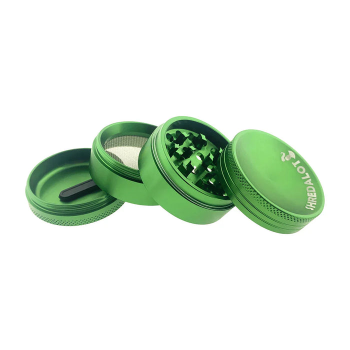 Sir Shredalot 4 Piece Curve Top Metal Herb Grinder - 50mm, Green