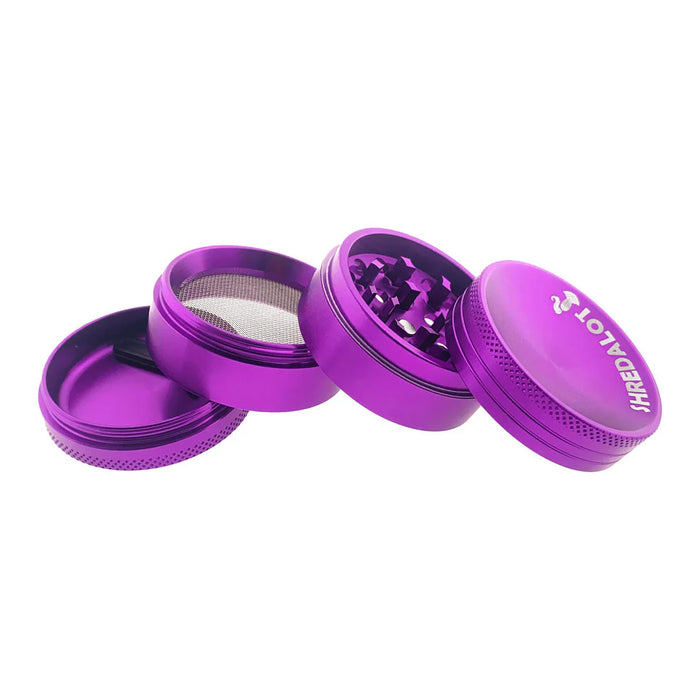 Sir Shredalot 4 Piece Curve Top Metal Herb Grinder - 50mm, Purple